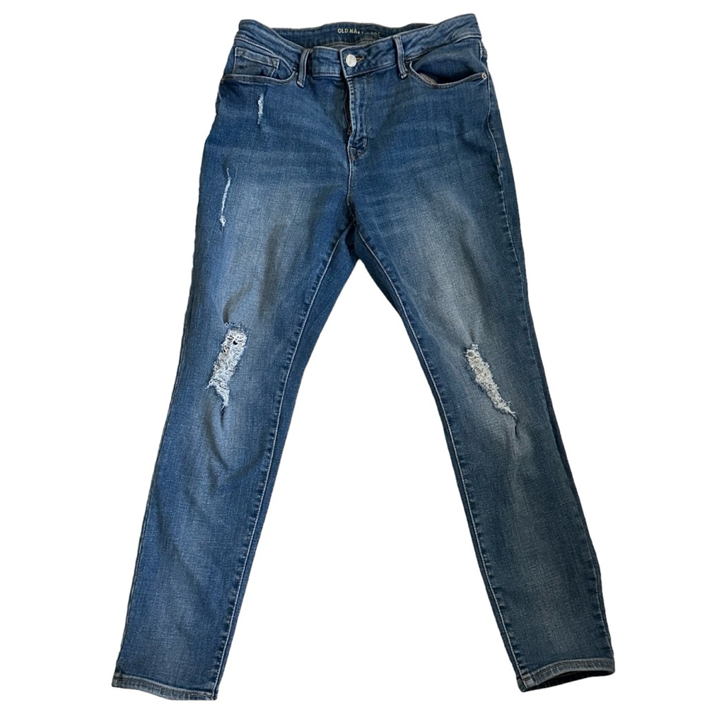 Old Navy Rockstar Jeans Womens 10S Blue High-Rise Super Skinny Stretch Denim